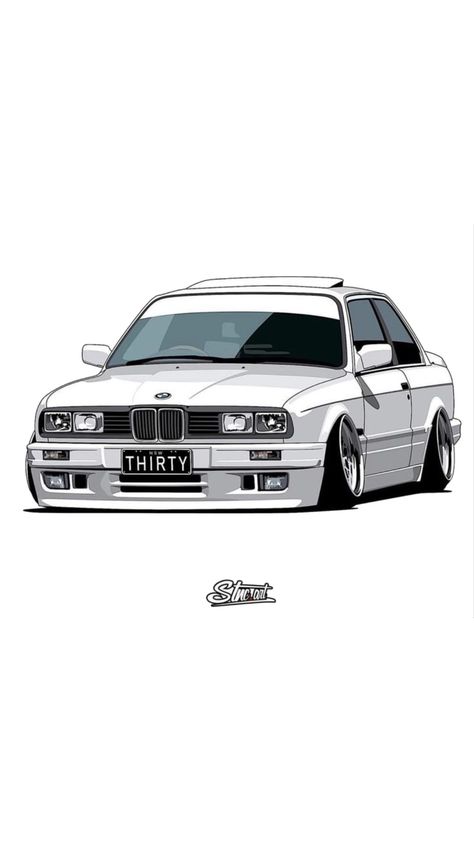 Bmw Gusheshe 325i, Bmw E30 Drawing, Bmw Anime, Bmw E30 Wallpapers, E30 Wallpaper, Jdm Art, Mobil Rc, Carros Bmw, Serie Bmw