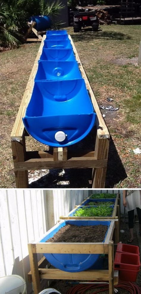 Upcycle 55 Gallon Drums for Raised Bed Gardens. Diy Raised Garden Bed, Cedar Raised Garden Beds, Diy Garden Bed, Concrete Patios, 55 Gallon Drum, Vegetable Garden Raised Beds, Building A Raised Garden, Diy Raised Garden, Raised Garden Beds Diy