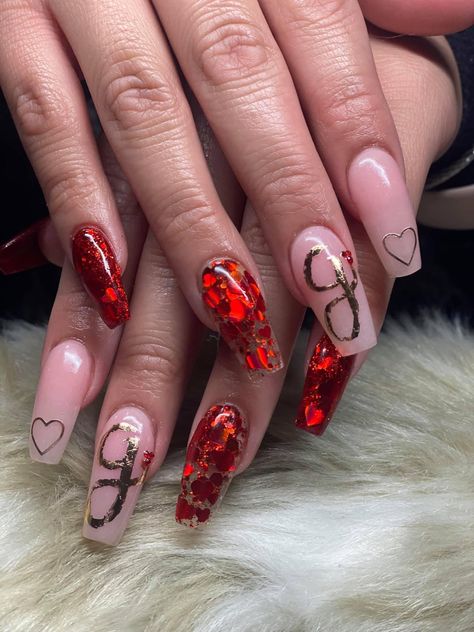 Nails With Initials, Cute Red Nails, Anniversary Nails, Windows Ideas, Natural Acrylic, Nails Oval, Red Nails Glitter, Vday Nails, Cute Pink Nails