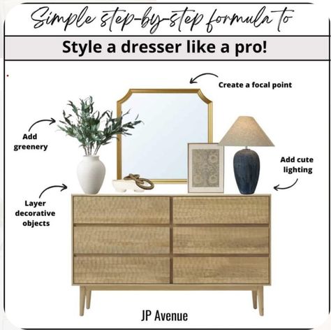 Style A Bedroom Dresser, Decorate A Bedroom Dresser, Top Of Dresser Decor Bedroom, How To Decorate A Dresser Top, Decorate Dresser Top, Above Dresser Decor, Decorating A Dresser Top, How To Decorate A Dresser, Top Of Dresser Decor