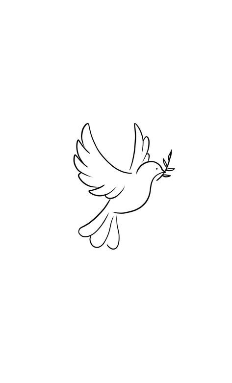 Dove Design Tattoo, Dove Sketch Simple, Dove Line Drawing, Dove Aesthetic Bird, Dove Drawing Tattoo, Dove Drawing Simple, Fine Line Dove Tattoo, Paloma Tattoo, Simple Dove Tattoo