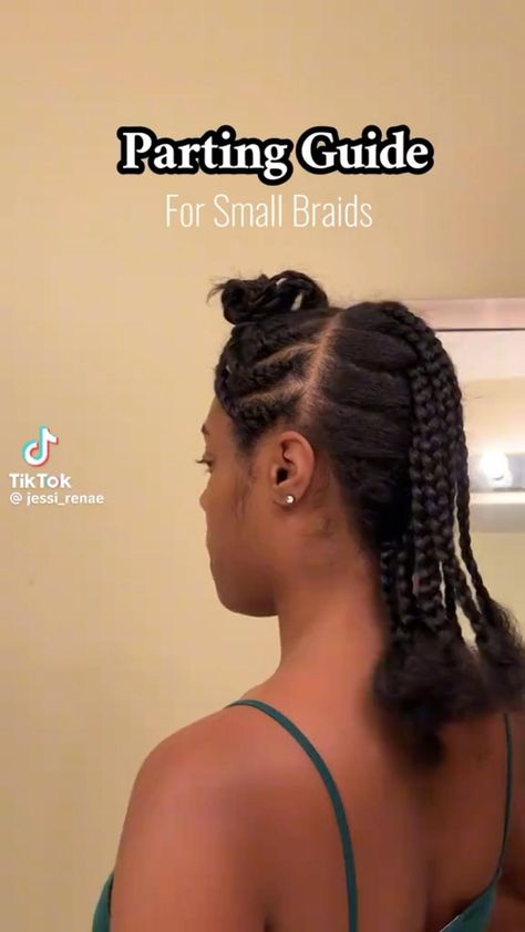 Small Knotless Braids, Cornrows Natural, Small Knotless, Cornrows Natural Hair, Parting Hair, Braiding Your Own Hair, Hair 101, Natural Hair Styles For Black, Mixed Curly Hair