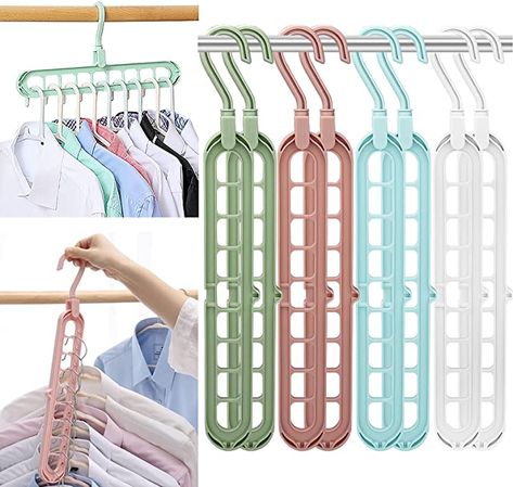 Closet Space Savers, Smart Closet, Closet Hangers, Camper Organization, Space Saving Hangers, Hanger Organizer, Hanger Rack, Clothes Hangers, Hanging Organizer