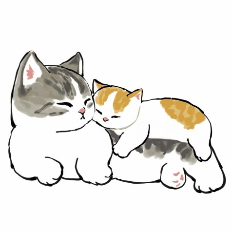 Ciao, Salut Ciao Salut Cat, Mofu Sand, Kitten Drawing, 귀여운 음식 그림, Cute Cat Drawing, Cute Kawaii Animals, Cat Drawings, Cat Icon, Kawaii Animals