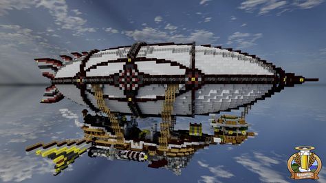 BdH Timeline Map 8 | Fantasy Airship -  BrauhausDerHoffnung Minecraft Epic Builds, Minecraft Kingdom, Minecraft Building Blueprints, Minecraft Steampunk, Minecraft Interior, Steampunk Airship, Minecraft Banner Designs, Minecraft Bedroom, Minecraft Interior Design