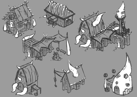 Monster Hunter House, Horn, Wood, Viking. Hunter House, House Concept, House Hunters, Fantasy Homes, Casual Game, School Project, Monster Hunter, Httyd, School Projects