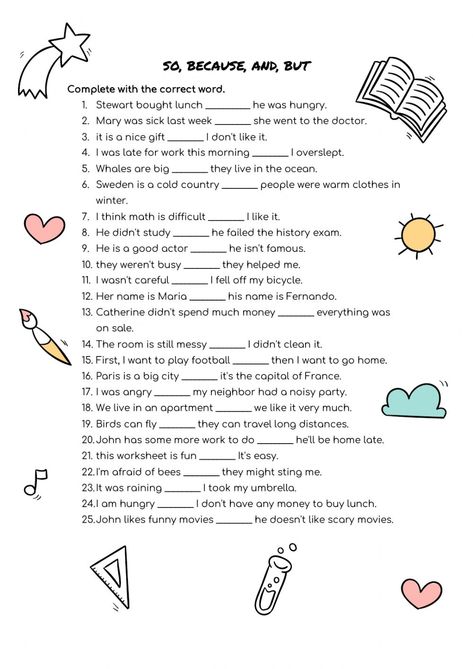 And But So Because Worksheet, So Because Worksheet, Word Meanings, Regular And Irregular Verbs, Simple Past Tense, Regular Verbs, Irregular Verbs, Speech Language Pathology, School Subjects