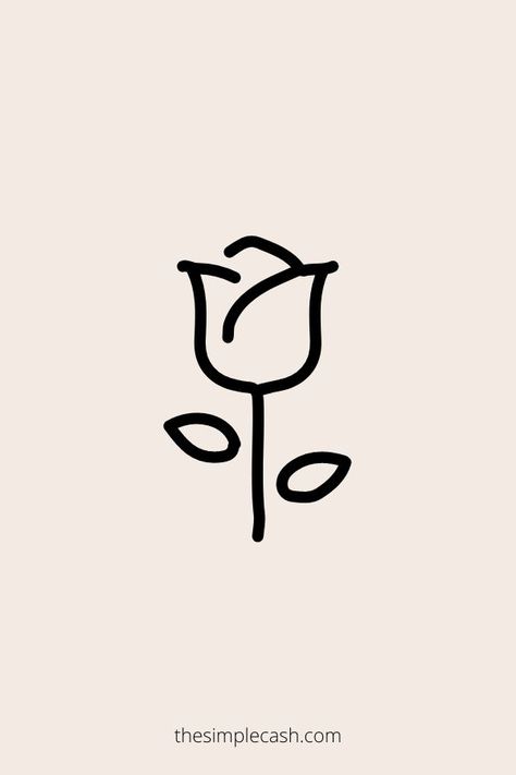 Drawing Ideas Easy Rose, Mini Rose Drawing, Drawing Ideas Small Easy, Cute Simple Drawings Easy Doodles, Simple Drawing Of Flowers, Drawing Ideas Easy Aesthetic Flower, Small And Easy Drawings, Doodle Ideas Simple Cute, Cute Easy Drawings Flowers