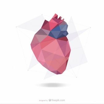 <3 Cardiology Art, Anatomical Heart Art, Pink Wall Decor, Polygon Art, Heart Poster, Low Poly Art, Heart Wall Art, Medical Art, Anatomical Heart