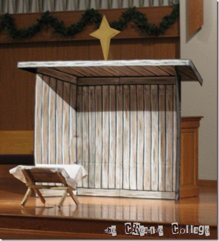 misc 015 cardboard stable for christmas program. Cardboard Manger, Cardboard Nativity, Christmas Skits, Best Christmas Pageant Ever, Simple Nativity, Nativity Play, Ward Christmas Party, Nativity Stable, Church Christmas Decorations