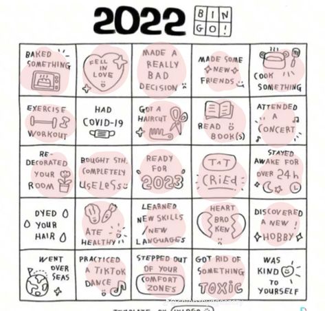 Bingo 2022, Friend Bingo, Bad Friends, New Love, Bingo