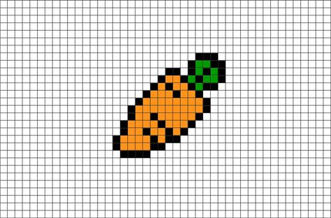 Carrot Perler Beads, Carrot Pixel Art, Pixel Art Vegetables, Cute Tiny Pixel Art, Pixel Art Orange, Orange Pixel Art, Yellow Pixel Art, Black Pixel Art, Pixel Art Black And White