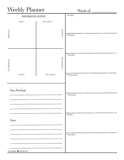 Weekly Planner | Student Planner | Prioritization Matrix | Eisenhower Matrix | Class Readings | Notes | Class Assignments | Weekly Overview assignmentplanner #digitalblogplanner📓 Planner Weekly Layout, Assignment Planner, Weekly Overview, Eisenhower Matrix, Digital Weekly Planner, Reading Notes, Weekly Planner Template, Mental Energy, Planner Pdf