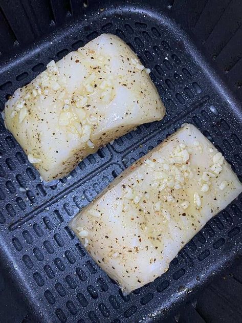 Chilean Sea Bass In Air Fryer, Sea Bass In Air Fryer, Air Fryer Chilean Sea Bass Recipe, Sea Bass Air Fryer Recipes, Chilean Sea Bass Recipe Air Fryer, Crusted Chilean Sea Bass Recipe, Chilean Sea Bass Recipe Baked, Blackened Seasoning Recipe, Air Fryer Shrimp Tacos