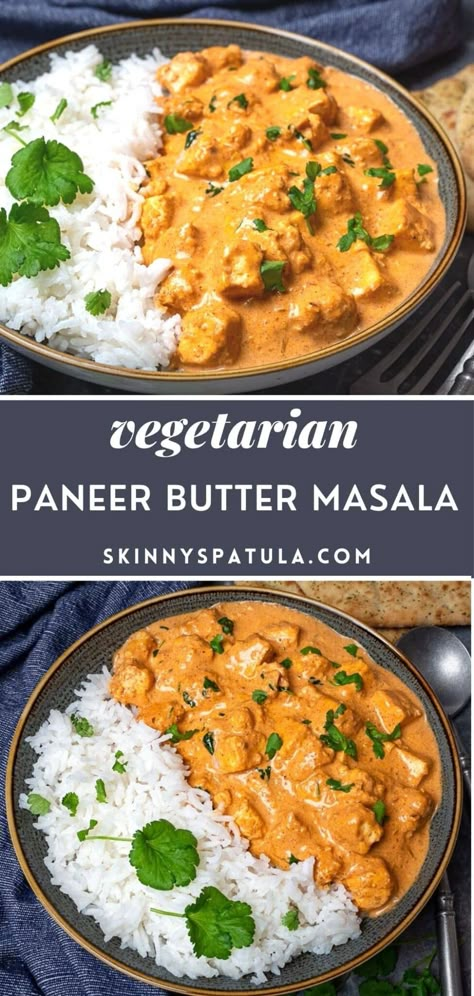 Easy Paneer Butter Masala Chickpea Paneer Curry, Paneer Tikka Butter Masala, Easy Recipes With Paneer, Butter Curry Vegetarian, Butter Panner Masala, Cheap Easy Asian Meals, Sagg Paneer Recipe, Recipes Using Paneer Cheese, Butter Vegetables Indian