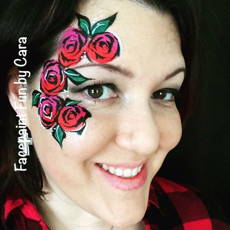 Roses red rose face paint eye design face painting Valentine's Day face paint design tribal roses Valentine’s Day Face Paint, Valentine Face Paint, Valentines Day Face Paint, Rose Face Painting, Rose Face Paint, Face Paint Simple, Makeup Painting, Rosé Halloween, Valentine Designs