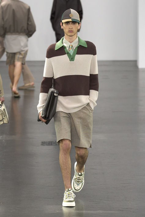 Menswear Spring Summer 2025  Image Credits: Launchmetrics/Spotlight Quite Luxury Outfit Man, Spring Summer 2025, Mens Knit Polo, Retro Contemporary, Spring Knitwear, All Blacks Rugby, Your Design Here, Summer 2025, The Blueprint