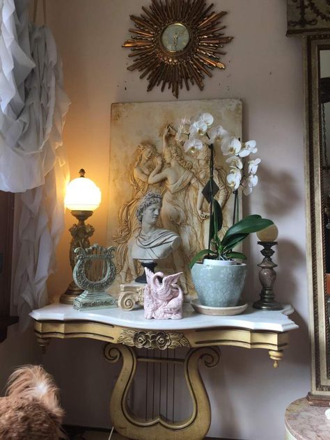 Greek Altar Ideas, Hellenic Altar Ideas, Pagan Altar Aesthetic, Apollo Altar Setup, Hermes Altar Ideas, Ares Altar Ideas, Deity Altar Ideas, Apollo Alter Ideas, Greek God Altar Ideas