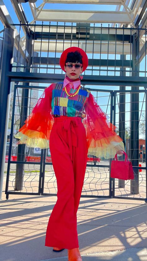 Camp Style Fashion, Fun Colorful Outfits, Crazy Fashion Outfits, Maximal Fashion, Campy Fashion, Colorful Maximalism, Maddie Hatter, Brands Aesthetic, Maximalist Outfit