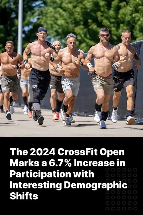 The CrossFit Open has witnessed a significant increase in participation in 2024. A total of 344,396 athletes across various divisions—including Open, Teenagers, Masters, and Adaptive athletes—registered for the event, marking a 6.7% rise from the previous year's figures.    This growth, while posi Instant Abs, Division Sign, Crossfit Men, Pre Workout Protein, Crossfit Inspiration, Crossfit Games, The Grind, High Intensity Workout, Bench Press