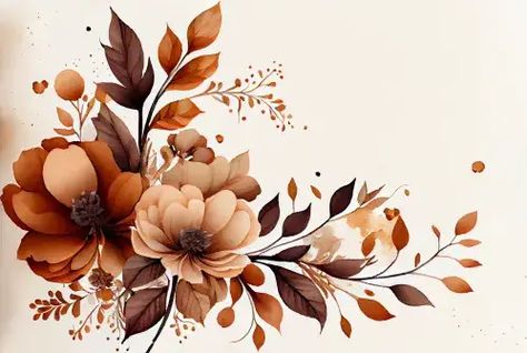 Rustic Floral Background, Flower On White Background, Image Flower, Modern Watercolor Art, Flower Png Images, Color Terracota, Plant Font, Beautiful Flowers Images, Floral Wreath Watercolor