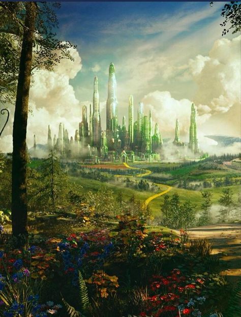 Wizard Of Oz Castle Emerald City, Emerald City Art, Emerald City Aesthetic, Emerald City Wizard Of Oz, Wizard Of Oz Emerald City, Oz Aesthetic, Green Kingdom, The Emerald City, Wicked Musical