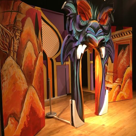 Cave of wonders...still needs so final touches. Foam and wood structure 12' X 7'. Aladin Musical, Princess Slumber Party, Party Sleepover Ideas, Aladdin Show, Aladdin Play, Aladdin Theater, Aladdin Broadway, Aladdin Musical, Aladdin Jr