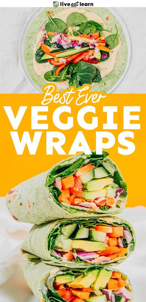 Easy Veggie Wraps Recipe Greek Veggie Wrap, Vegan Veggie Wraps, Hummus And Veggie Wrap, Veggie Wraps Easy, Mediterranean Wrap Recipes, Veggie Wraps Recipes Healthy, Easy Healthy Wraps, Hummus Veggie Wrap, Veggie Wrap Recipe