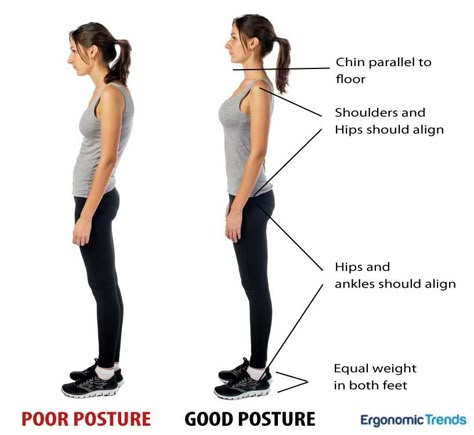 Proper Standing Posture, Proper Sitting Posture, Hip Alignment, Standing Posture, Perfect Posture, Lower Back Pain Relief, Workout At Work, Lower Back Exercises, Proper Posture