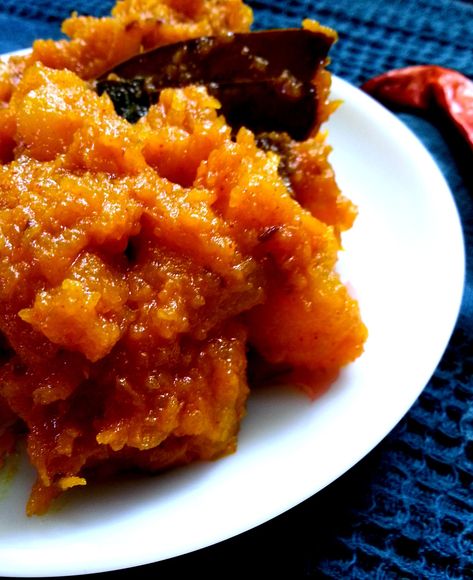 Pumpkin recipe also called as kaddu ki sabzi is one of my favorite recipe...  Check this out: http://thetastesofindia.com/kaddu-ki-sabzi/ Panch Phoran, Gujarati Cuisine, Pumpkin Recipe, Curry Recipes Indian, Tomato Chutney, Mustard Oil, Curry Dishes, Vegetable Curry, Turmeric Powder