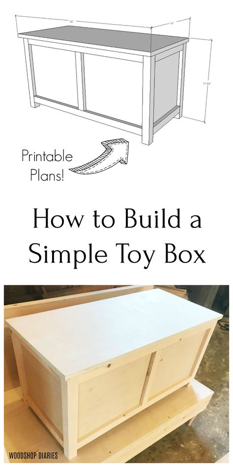 Diy Wood Toy Box Ideas, Build A Toy Box Easy Diy, Diy Indoor Storage Bench, Wooden Hope Chest, Toy Boxes Wooden Diy Projects, Farmhouse Toy Box Diy, Modern Toy Chest, How To Build A Toy Box Diy, Diy Toy Box Ideas Easy