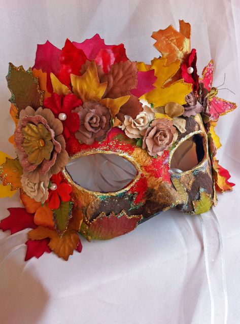 Autumn Mask II by DaraGallery on deviantART Forest Fairy Costume, Fall Costume, Paper Costume, Texas Crafts, Gold Masquerade Mask, Mask Inspiration, Masquerade Outfit, Fall Canvas Painting, Masquerade Theme