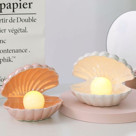 Smarter Shopping, Better Living! Aliexpress.com Seashell Lamp, Ceramic Shell, Lamp Pink, Shell Lamp, Desktop Lamp, Table Top Lamps, Side Lamps, Night Light Lamp, Pink Ceramic