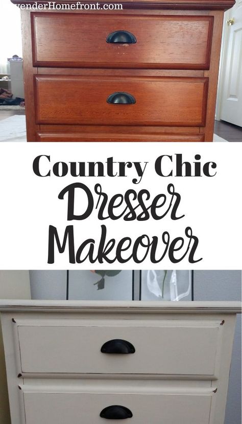 French Country Dressers, Chalk Paint Cabinets, Chalk Paint Dresser, Chic Dresser, Dresser Refinish, Furniture Upcycling, Staining Furniture, Diy Dresser Makeover, Small Dresser