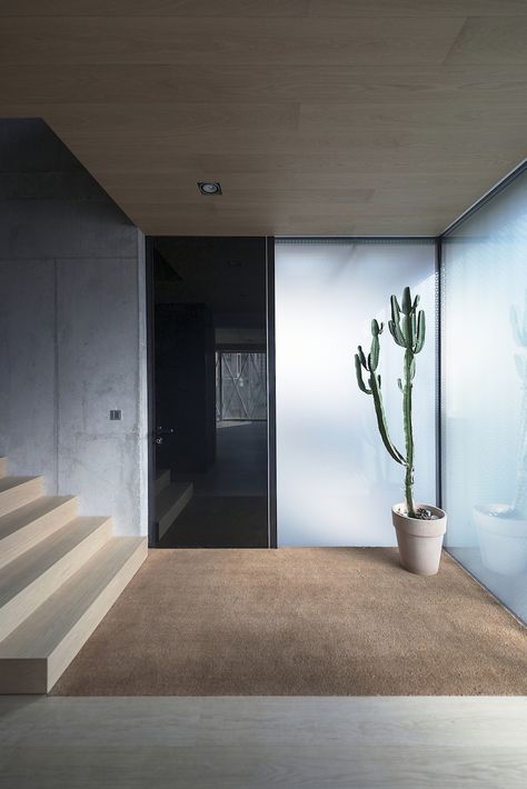 House Paint Color Combination, Ljubljana Slovenia, Foyer Design, Concrete Wood, Modern Staircase, Minimalist Architecture, Paint Colors For Home, House Entrance, Apartment Therapy