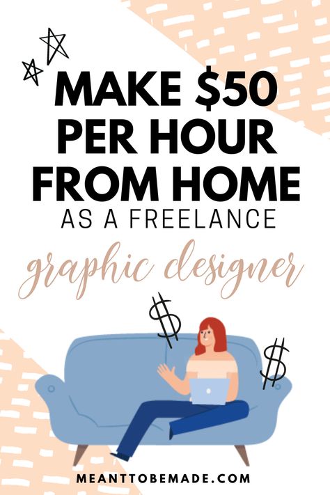 Learn how to make $50 per hour from home as a freelance graphic designer. If you love making graphics and would love some extra money doing it for other people then read on! Make Money As A Graphic Designer, Graphic Design Jobs From Home, Earn Money Graphic Design, Graphic Design Side Hustle, Selling Illustration, Easy Procreate Art, Graphic Design Freelance, Freelance Graphic Design Jobs, Money Graphic