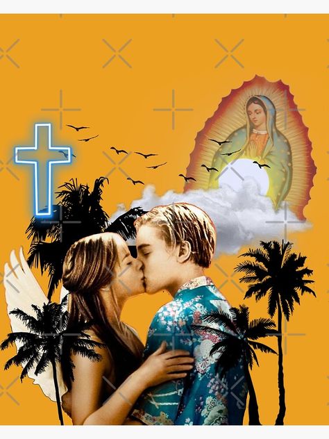 "Romeo and Juliet - Baz Luhrmann" Photographic Print by Preternatural | Redbubble Baz Lurhman Romeo And Juliet, Romeo And Juliet Baz Luhrmann, Baz Luhrmann Romeo And Juliet, Baz Lurhman, Strangers Aesthetic, Juliet Tattoo, Romeo + Juliet Aesthetic, Nye 2025, Romeo And Juliet Poster