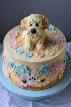 Cute Cakes For Girls Birthday, Dog Birthday Cake Ideas, Cakes For Girls Birthday, Magical Cake, Havanese Dog, Birthday Cake Decorating Ideas, Cakes For Girls, Birthday 12, Puppy Cake