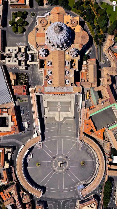 St. Peter's Basilica, Vatican City, Italy #kitsakis Vatican City Italy, Le Vatican, St Peters, Architecture History, Vatican Museums, Satellite Image, The Vatican, Roman Catholic Church, Vatican City