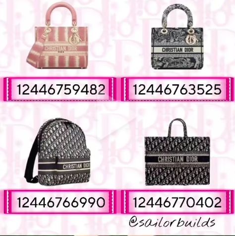 Roblox Purse Codes, Codes Bloxburg, Blocksburg Outfit Codes￼, Dior Purse, Bloxburg Decals Codes Aesthetic, Preppy Decal, Pic Code, Decals Codes, Bloxburg Decals Codes Wallpaper