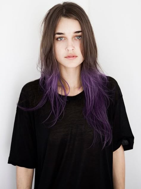 40 Subtle Dip Dye Ombre Ideas For Long Hair Plum Hair Colour, Purple Plum Hair, Purple Brunette, Red Hair Fade, Purple Dip Dye, Darkly Inclined, Dipped Hair, Short Dyed Hair, Best Ombre Hair