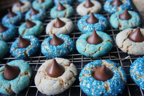 RECIPE: Hanukkah Peanut Butter Kiss Cookies – Kveller Hannukah Desserts, Hanukkah Baking, Hannukah Cookies, Hannukah Party, Sukkot Recipes, Hanukkah Desserts, Hannukah Recipes, Cookie Swap Recipes, Peanut Butter Kiss