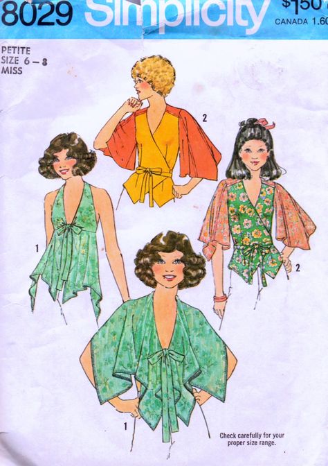 70s Halter Top, Wrap Top Pattern, Top Drawing, Apron Top, Vintage Style Clothes, Silly Drawings, Simplicity Patterns Vintage, 1970's Fashion, Fashion Illustration Vintage