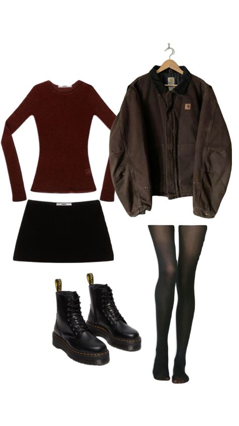 🧸 #outfitinspo #fall #fallfashion #autumn #autumnfashion #fashion #fitinspo Going To A Theatre Outfit, Brown Outfit Accessories, Dark Autumn Fall Outfits, 2000s Fall Aesthetic Outfits, Autumn 2000s Outfits, Fall Themed Outfits Aesthetic, Fall Outfits Ideas 2024, Fall Outfits Twilight, Fall Outfits Aesthetic Collage