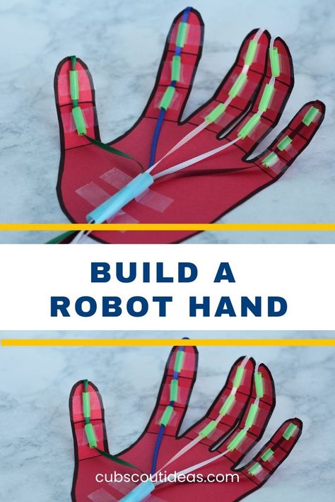 Robot Hand Stem Activity, Robot Science Preschool, Kindergarten Robot Project, Robot Hand Diy, Robot Hand Craft, Robotics Club Ideas, Wild Robot Stem Activities, Build A Robot Craft, Robot Activities For Kindergarten