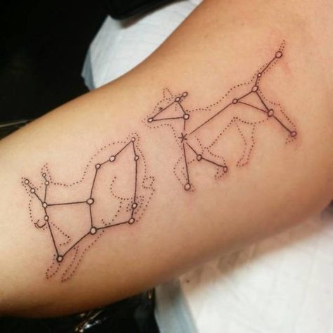 95 Minimalist Constellation Tattoo Ideas You Can't Miss Out On - Wild Tattoo Art Orion Tattoo, Star Constellation Tattoo, Pilot Tattoo, Constellation Tattoo, Wild Tattoo, Star Constellation, Initial Tattoo, Constellation Tattoos, Feather Tattoo