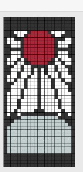 Tanjiro Earring Pixel Art, Supernatural Pixel Art Grid, Crochet Graph Patterns Anime, Funny Crochet Tapestry, Demon Slayer Crochet Pattern, Demon Slayer Alpha Pattern, Pixel Grid Art Alpha Patterns, Demon Slayer Pixel Art Grid, Demon Slayer Cross Stitch