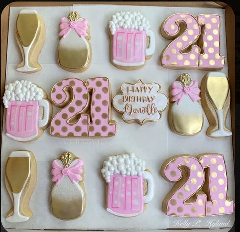 19 Birthday Cookies, 21st Birthday Cookies Pink, 21st Birthday Royal Icing Cookies, 23 Birthday Cookies, 21 Birthday Cookies Girl, 21 Cookies Birthday, 21 Birthday Cookies Decorated, 21st Birthday Cookies Decorated, 19th Birthday Cookies