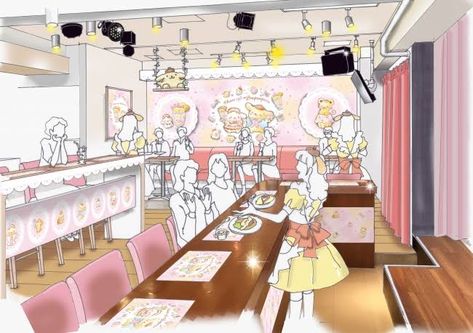 Pink + Core + Aesthetic, Maid Cafe, Sci Fi Environment, + Core + Aesthetic, Disney Food, Cafe Interior, Art Inspo, Shop Design, Cafe