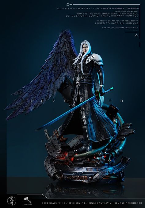 Statue Ideas, Final Fantasy Figures, Final Fantasy Sephiroth, Blue Sky Studios, Final Fantasy Collection, Fantasy Figures, Final Fantasy Vii Remake, Resin Statue, Anime Merch